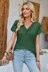 Explore More Collection - V-Neck Petal Sleeve T-Shirt