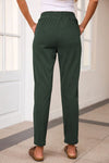 Explore More Collection - Drawstring Straight Pants with Pockets