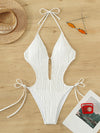 Explore More  Collection - Textured Cutout Tied One-Piece Swimwear