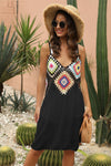 Explore More Collection - Geometric V-Neck Spaghetti Strap Cover Up Dress