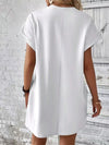 Explore More Collection - Pocketed Round Neck Short Sleeve Dress