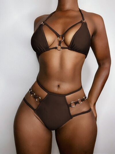 Explore More Collection - Cutout Halter Neck Two-Piece Bikini Set