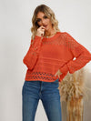 Explore More Collection - Cutout Round Neck Knit Top