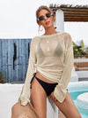 Explore More Collection - Slit Boat Neck Dropped Shoulder Cover-Up