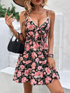 Explore More  Collection - Tied Rose Print Spaghetti Strap Dress