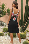 Explore More Collection - Geometric V-Neck Spaghetti Strap Cover Up Dress