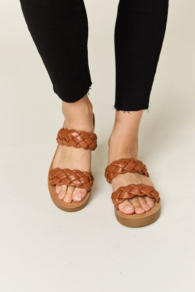 Explore More Collection - WILD DIVA Woven Dual Band Platform Sandals