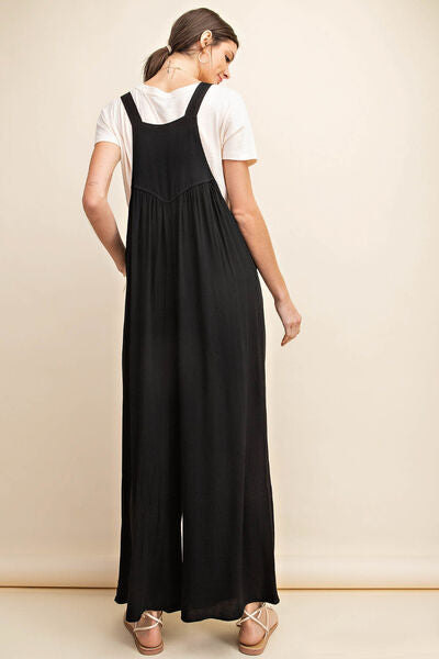 Explore More Collection - Kori America Full Size Sleeveless Ruched Wide Leg Overalls