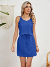 Explore More Collection - Eyelet Scoop Neck Sleeveless Dress