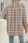 Explore More Collection - Plaid Pocketed Button Up Long Sleeve Shirt