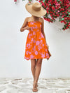 Explore More Collection - Floral Frill Trim Strapless Smocked Dress