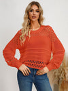 Explore More Collection - Cutout Round Neck Knit Top