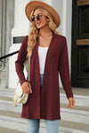 Explore More Collection - Open Front Long Sleeve Cardigan