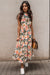 Explore More Collection - Printed Tiered Pocketed Mock Neck Midi Dress