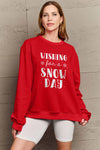 Explore More Collection - Simply Love Full Size WISHING FOR A SNOW DAY Round Neck Sweatshirt
