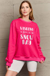 Explore More Collection - Simply Love Full Size WISHING FOR A SNOW DAY Round Neck Sweatshirt