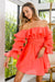 Explore More Collection - BiBi Off Shoulder Layered Long Sleeve Ruched Dress