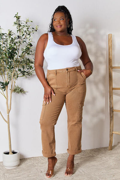Explore More Collection - Risen Full Size High Waist Straight Jeans with Pockets