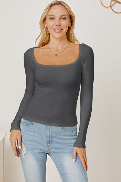 Explore More Collection - Square Neck Long Sleeve T-Shirt