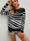 Explore More Collection - Round Neck Buttoned Long Sleeve Sweater