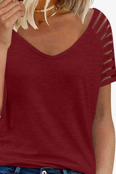 Explore More Collection - V-Neck Raglan Sleeve Tee