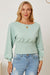 Explore More Collection - Boat Neck Lantern Sleeve Blouse