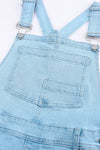 Explore More Collection - Distressed Denim Overalls with Pockets