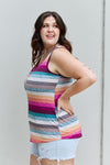 Explore More Collection - Love Me For Me Full Size Multicolored Striped Top