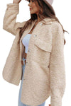 Explore More Collection - Collared Neck Button Front Coat with Pocket