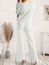 Explore More Collection - Long Sleeve Lounge Top and Drawstring Pants Set