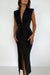 Explore More Collection - Slit Plunge Sleeveless Maxi Dress