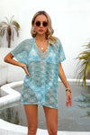 Explore More Collection - Openwork V-Neck Half Sleeve Cover Up