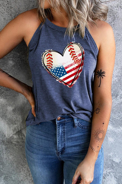 Explore More Collection - US Flag Heart Graphic Tank