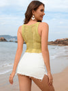 Explore More Collection - Cutout Round Neck Sleeveless Cover Up