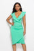 Explore More Collection - Ruched Ruffled Cap Sleeve Dress