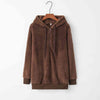 Explore More Collection - Quarter-Zip Drawstring Teddy Hoodie