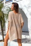 Explore More Collection - Openwork Slit Scoop Neck Cover Up