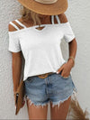 Explore More Collection - Double Spaghetti Straps Short Sleeve T-Shirt