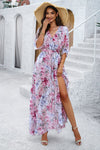 Explore More Collection - Printed Tied Half Sleeve Slit Dress