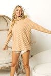 Explore More Collection - BiBi Checkered Round Neck Thumbhole Long Sleeve Top