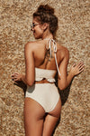 Explore More Collection - Frill Halter Neck Swim Top and Bottom Set