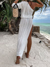 Explore More Collection - Slit Openwork Single Shoulder Knit Dress