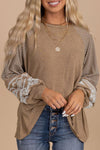 Explore More Collection - Striped Round Neck Long Sleeve Blouse