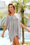 Explore More Collection - Openwork Slit Scoop Neck Cover Up