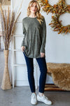 Explore More Collection - Reborn J Button Side Round Neck Long Sleeve T-Shirt