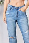 Explore More Collection - Judy Blue Full Size Distressed Raw Hem Straight Jeans