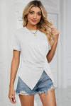 Explore More Collection - Ruched Round Neck Short Sleeve T-Shirt