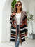 Explore More Collection - Fringe Geometric Hooded Long Sleeve Cardigan