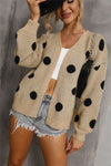 Explore More Collection - Polka Dot Open Front Cardigan