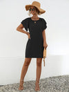 Explore More Collection - Round Neck Flutter Sleeve Mini Dress